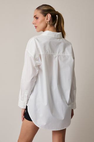 Per My Last Email Oversized Button-Up {White}