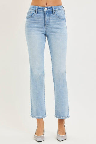 Tummy Control High Rise Crop Straight Jeans