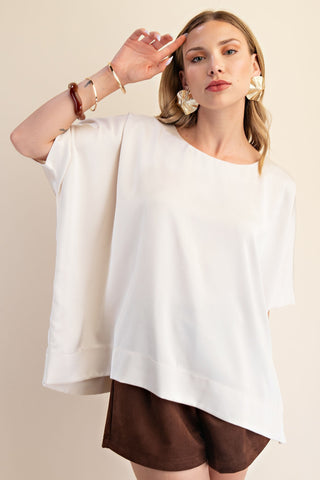 How It's Done Satin Top {Ivory}