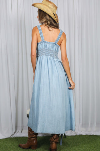 Cha Cha Chambray Denim Midi Dress