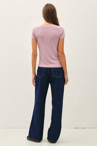 Bringing Basic Back Ribbed Top {Peony}