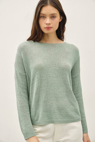 Drop Shoulder Knit Top {Sage}