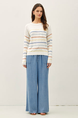Chambray Wide Leg Pants