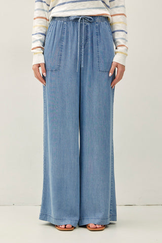 Chambray Wide Leg Pants
