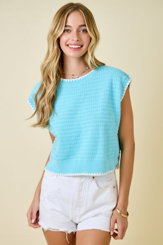 Brunch Date Textured Knit Top