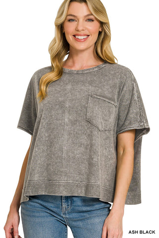 Halo Snow Washed Oversized Top | Colors