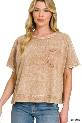 Halo Snow Washed Oversized Top | Colors