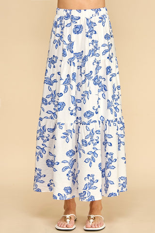 Easy Sunday's Floral Midi Skirt