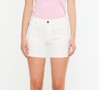 Hanna Mid Rise White Shorts