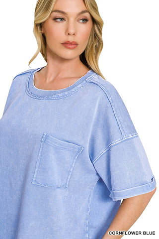 French Terry Acid Washed Tee | Colors