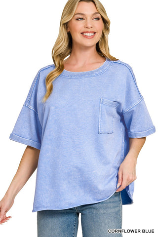 French Terry Acid Washed Tee | Colors