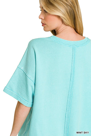 French Terry Acid Washed Tee | Colors