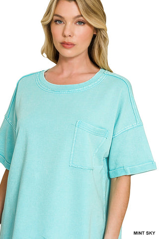 French Terry Acid Washed Tee | Colors