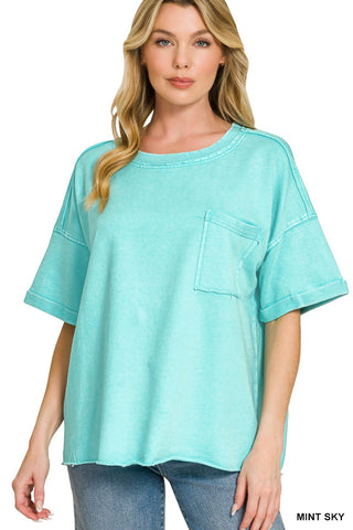 French Terry Acid Washed Tee | Colors