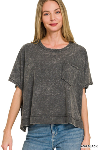 Acid Washed Oversized Top | Colors