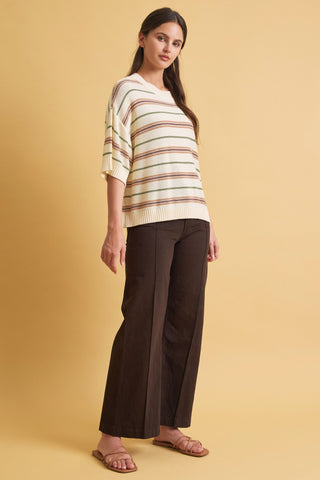 Under & Over Striped Sweater Top
