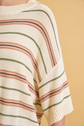 Under & Over Striped Sweater Top