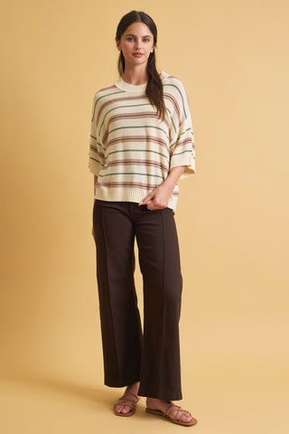 Under & Over Striped Sweater Top