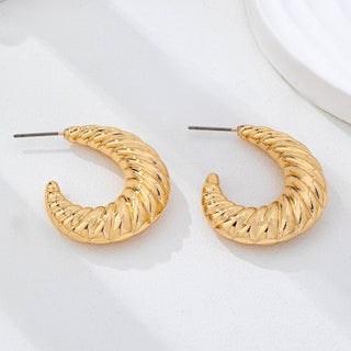 Ribbed Hoop Earrings