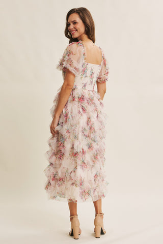 Garden Meandering Floral Midi Dress