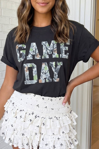 Camo Letter Game Day Graphic Tee