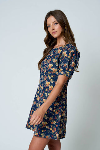 Floral Puff Sleeve Mini Dress