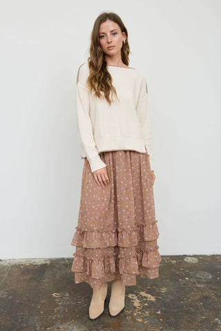In Contrast Boat Neck Sweater