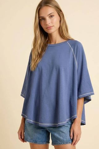 Mineral Washed Batwing Top