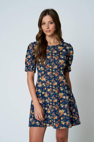 Floral Puff Sleeve Mini Dress
