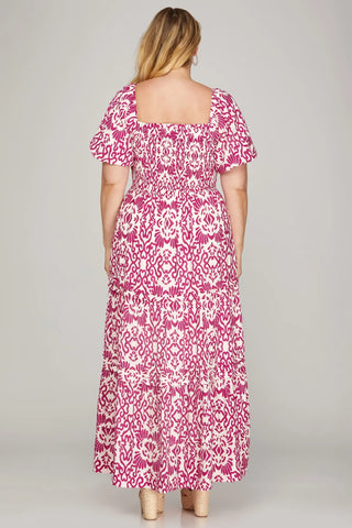 Fiery In Fuchsia Maxi Dress (Curvy)