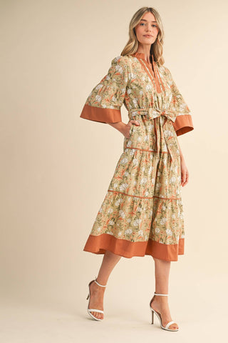 Steel Magnolia Floral Midi Dress