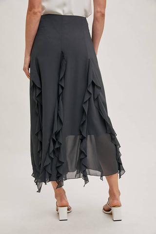 Chiffon Ruffled Maxi Skirt