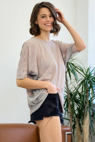 Mixed Media Dolman Top