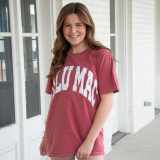 Lulu Mac- Camo Graphic Tee | Crimson