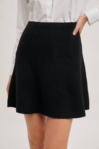 Ribbed Mini Skirt {Black}