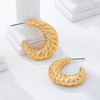 Ribbed Hoop Earrings
