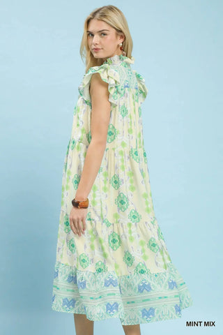 Boho Print Midi Dress