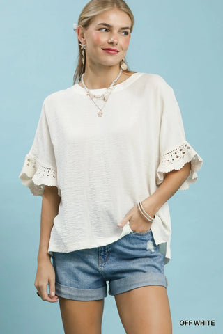 Rhiannon Crochet Trim Top