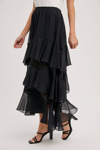 Tiered Ruffle Maxi Skirt