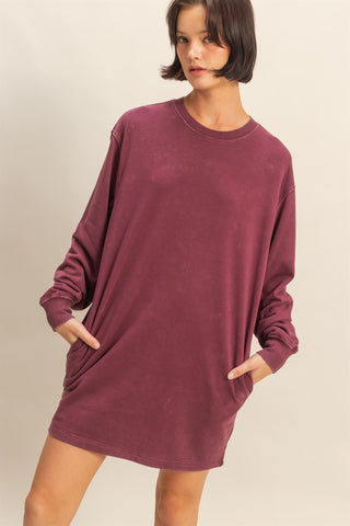 An Easy Day Sweatshirt Dress {Dark Cherry}