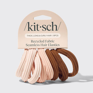 Seamless Hair Elastics 8pc Set- Rosewood