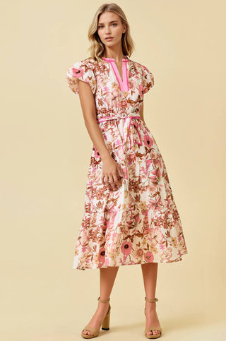 Floral Tiered Midi Dress