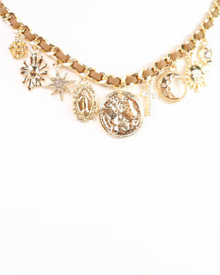Lola Charm Necklace Tan