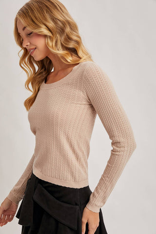 Long Sleeve Pointelle Top
