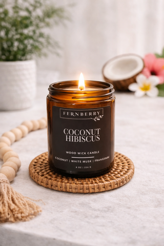 Coconut Hibiscus | 8oz Wood Wick Candle