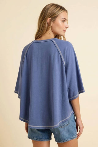 Mineral Washed Batwing Top