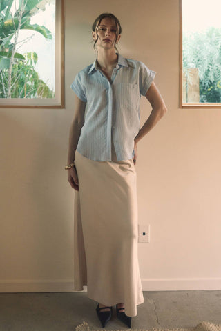 The Pinstripe Collared Top