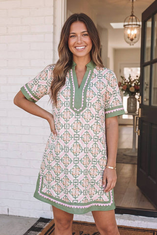 Boho Geometric Mini Dress