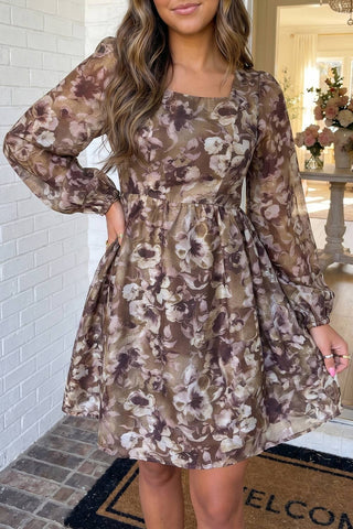 Larkspur Bubble Sleeve Mini Dress