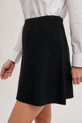 Ribbed Mini Skirt {Black}